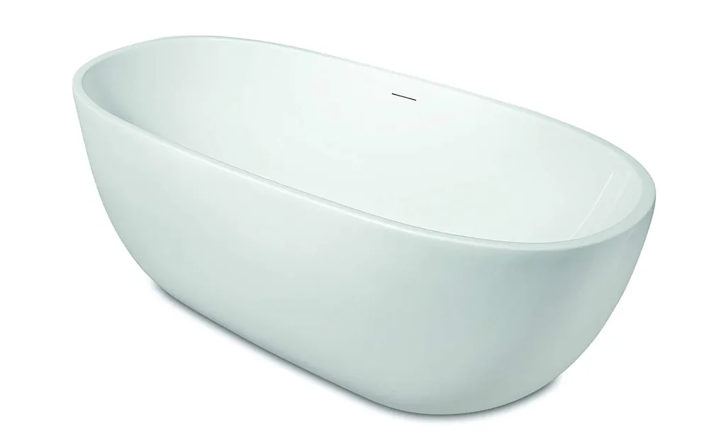 Luca Sanitair Primo vrijstaand bad van acryl met overloop 170x78x60h glans wit Voordeelprijs