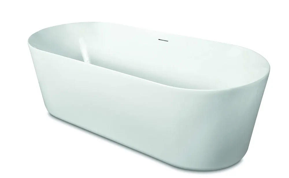 Lage Kosten Luca Sanitair Primo vrijstaand bad van acryl met overloop 178x80x56h glans wit