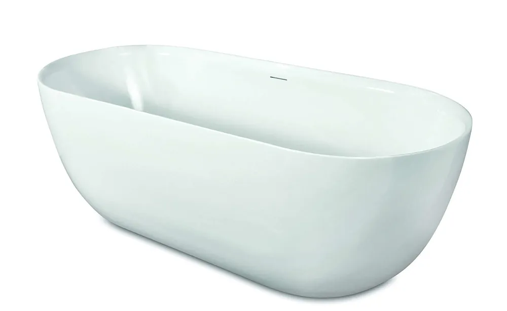 Luca Sanitair Primo vrijstaand bad van acryl met overloop 180x80x60cm glans wit Laatste Versie