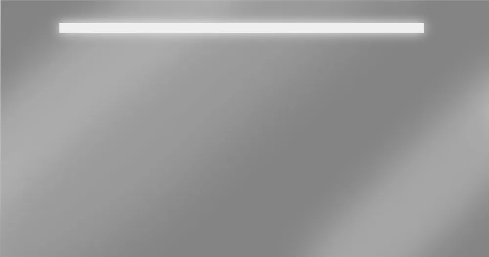 Actieprijs Looox M-Line spiegel met verwarming en verlichting horizontaal aan de bovenzijde. Afmeting 1200x600mm. Kleur lijst RVS.