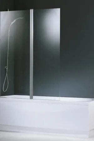 Merkproduct Novellini Aurora 2 Badwand met vast 6mm paneel 1500x1200mm profiel mat chroom glas helder AURORAN2-1B