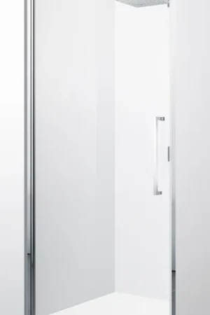Tijdelijk Beschikbaar Novellini Young 2.0 1B, douchedeur, rond, in nis, draaideur, hxb 2000x770mm, profiel mat chroom, 6mm glas helder
