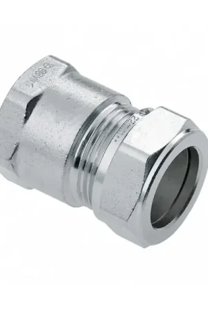 Bonfix Knelfitting messing rechte koppeling schroefbus 15mm x 1/2" vernikkeld (knel x binnendraad) 82581AN Finale Uitverkoop