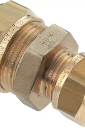 Bonfix Knelfitting messing rechte koppeling verloop sok 22 x 15mm (knel x knel) 82533 Populair