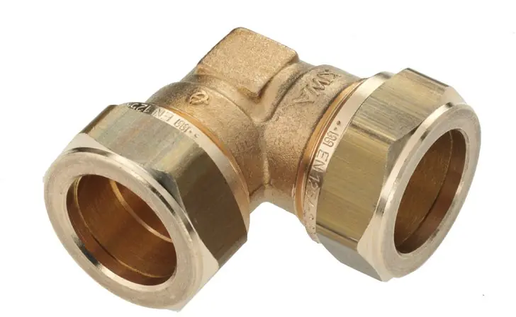 Beperkt Aanbod Bonfix Knelfitting messing, knie koppeling 90gr 15 x 15mm (knel x knel) 82520