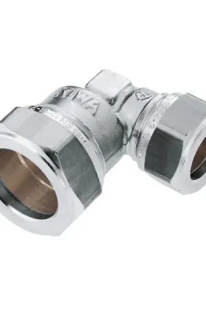 Bonfix Knelfitting, messing, knie koppeling 90gr verlopend, 12 x 10mm vernikkeld (knel x knel) Favoriet