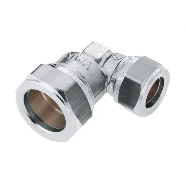 Bonfix Knelfitting, messing, knie koppeling 90gr verlopend, 12 x 10mm vernikkeld (knel x knel) Favoriet