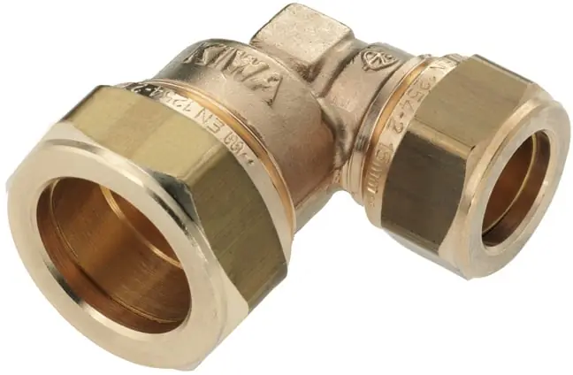 Bonfix Knelfitting, messing, knie koppeling 90gr verlopend, 28 x 22mm (knel x knel) 82481 Koop Vandaag