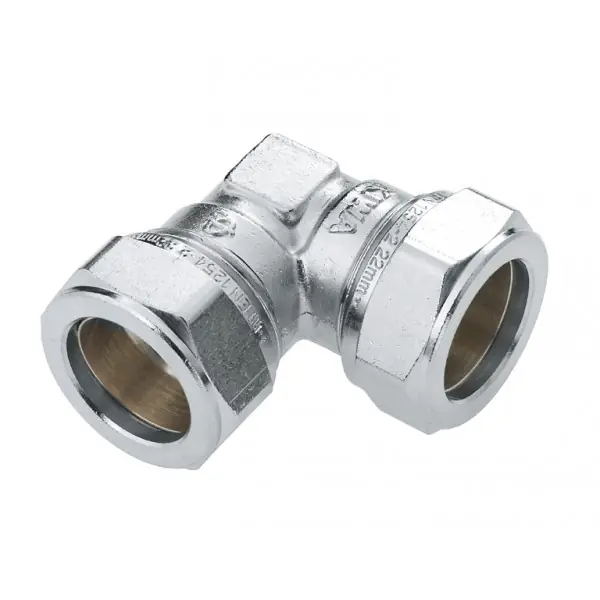 Bonfix Knelfitting, messing, knie koppeling 90gr, 12 x 12mm vernikkeld (knel x knel) Speciale Aanbieding