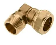 Bonfix Knelfitting, messing, knie koppeling 90gr, 12mm x 1/2" (knel x buitendraad) Finale Uitverkoop