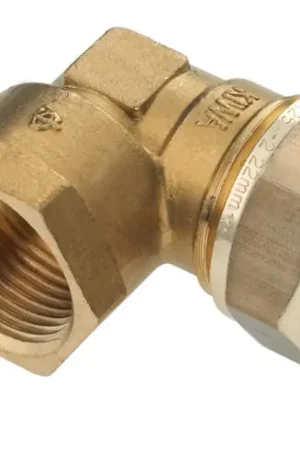 Laatste Versie Bonfix Knelfitting, messing, knie koppeling 90gr, 15mm x 3/8" (knel x binnendraad)