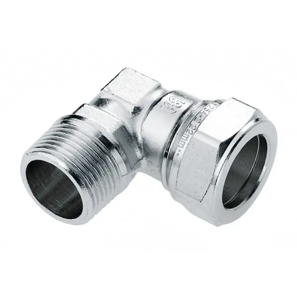 Bonfix Knelfitting, messing, knie koppeling 90gr, 15mm x 3/8" vernikkeld (knel x buitendraad) Shop Nu