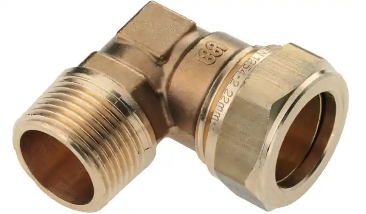 Bestseller Bonfix Knelfitting, messing, knie koppeling 90gr, 22mm x 3/4" (knel x buitendraad)