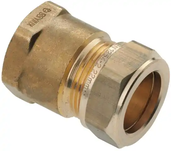 Gecertificeerd Bonfix Knelfitting, messing, rechte koppeling, schroefbus 35mm x 1 1/4" (knel x binnendraad)