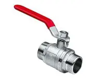 Aanbieding Bonfix kogelkraan met rode hendel, recht, 3/4" x 3/4" (buitendraad x buitendraad) staal 92450