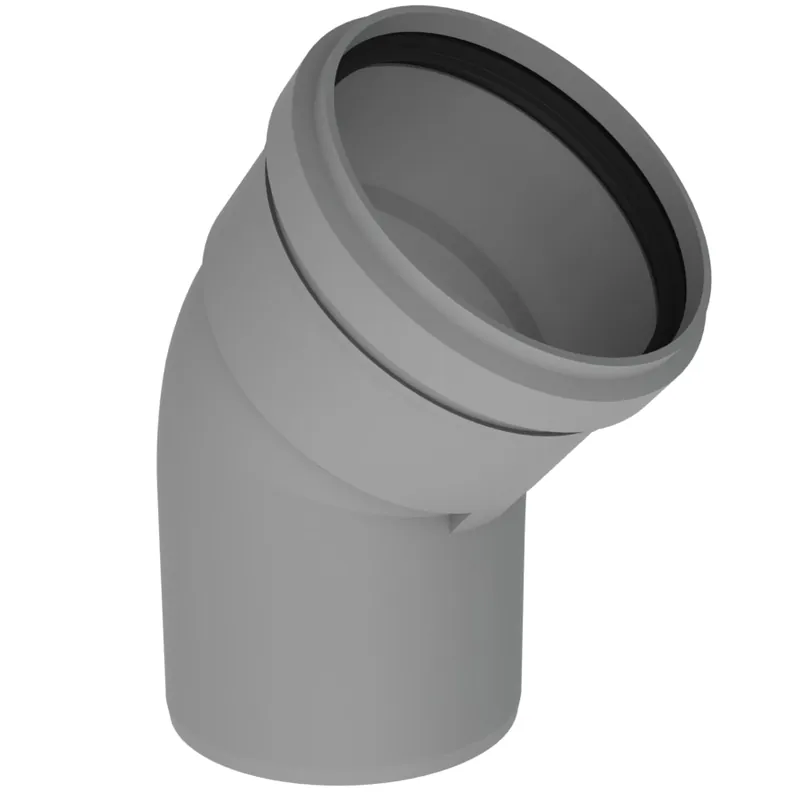 Flitsaanbieding Burgerhout Bm-PP rookgasafvoerbocht 100mm 45° PP grijs 400452144