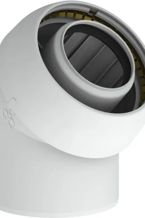 Burgerhout EasySafe concentrisch bocht 44 graden 60/100mm kunststof wit RAL9016 410470876 Laatste Versie