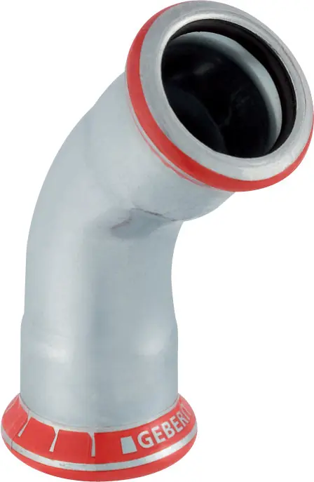 Express Levering Geberit Mapress, Bocht, 45 graden, 1-delig, C-staal, met CIIR afdichtring, 35mm x 35mm (persmof x persmof)