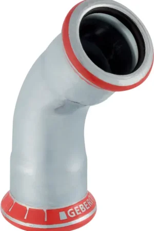 Geberit Mapress, Bocht, 45 graden, 1-delig, C-staal, met CIIR afdichtring, 42mm x 42mm (persmof x persmof) Premium