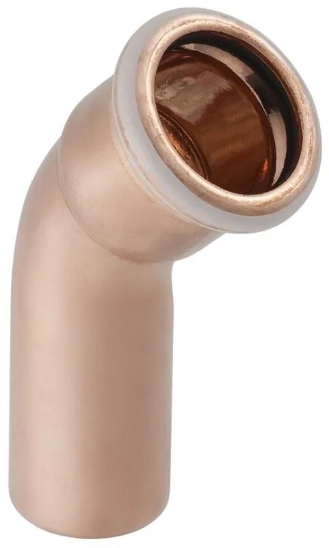 Speciale Aanbieding Geberit Mapress, Bocht, 45 graden, 1-delig, koper, met CIIR afdichtring, 12mm x 12mm (schuifeind x persmof)