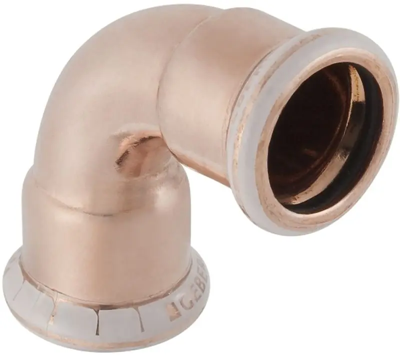 Geberit Mapress, Bocht, 90 graden, 1-delig, koper, met CIIR afdichtring, 54mm x 54mm (persmof x persmof) Korting