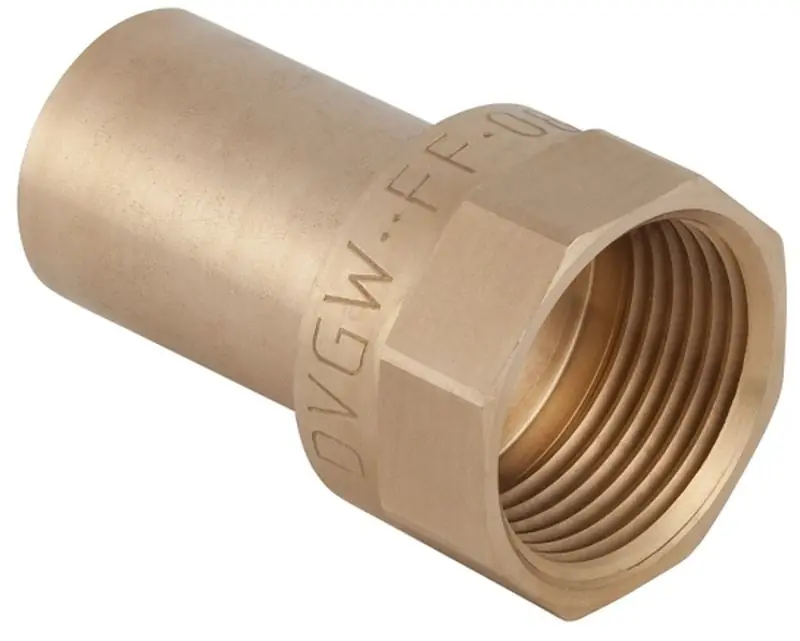 Gratis Retour Geberit Mapress, Overgang, recht, 1-delig, brons, met CIIR afdichtring, 22mm x RP1/2" (schuifeind x binnendraad)