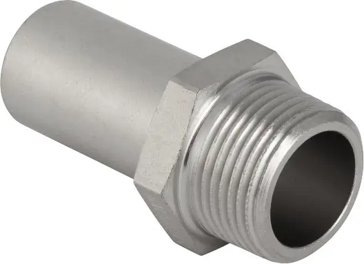 Rechtstreeks Van De Fabrikant Geberit Mapress, Overgang, recht, 1-delig, RVS 316, met CIIR afdichtring, 22mm x R3/4" (schuifeind x buitendraad)