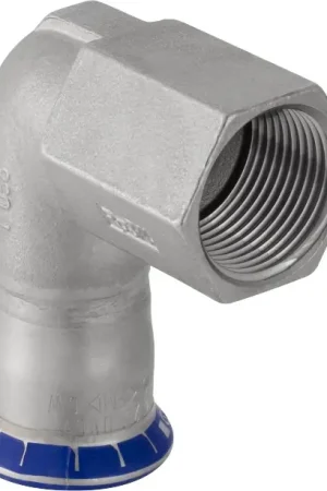 Bestel Nu Geberit Mapress, Overgangsknie, 90 graden, 1-delig, RVS 316, met CIIR afdichtring, 22mm x RP3/4" (persmof x binnendraad)