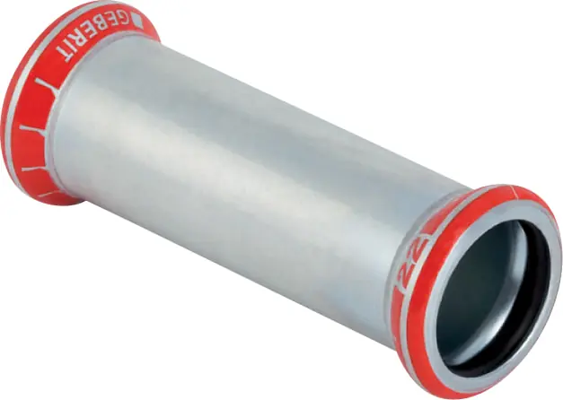 Geberit Mapress, Overschuifsok, recht, 1-delig, C-staal, met CIIR afdichtring, 35mm x 35mm (persmof x persmof) Lage Prijs