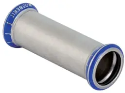 Geberit Mapress, Overschuifsok, recht, 1-delig, RVS 316, met CIIR afdichtring, 28mm x 28mm (persmof x persmof) Direct Beschikbaar