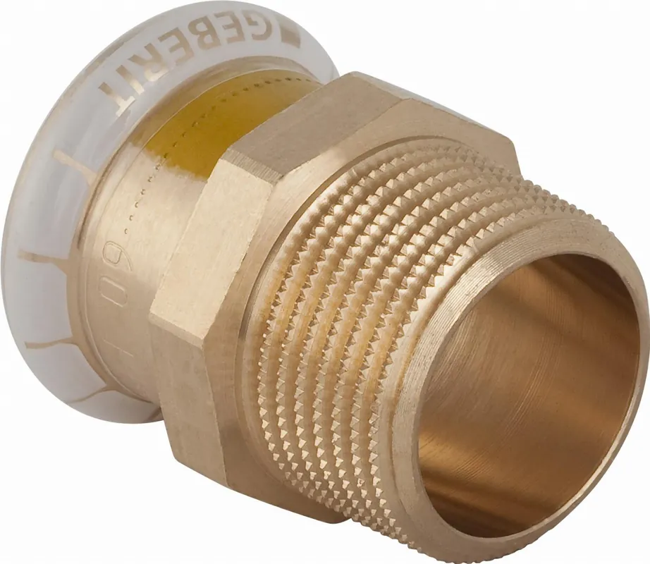 Geberit Mapress, Puntstuk, gas, recht, 1-delig, koper, met HNBR afdichtring, 22mm x R1/2" (persmof x buitendraad) Snelle Levering