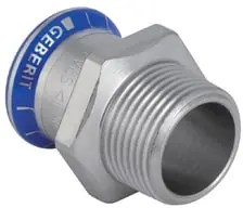 Geberit Mapress, Puntstuk, recht, 1-delig, RVS 316, met CIIR afdichtring, 54mm x R2" (persmof x buitendraad) Fabrieksprijs