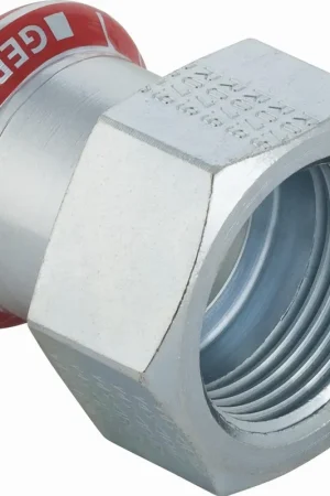 Flitsaanbieding Geberit Mapress, Schroefbus, recht, 1-delig, C-staal, met CIIR afdichtring, 28mm x RP1/2" (persmof x binnendraad)