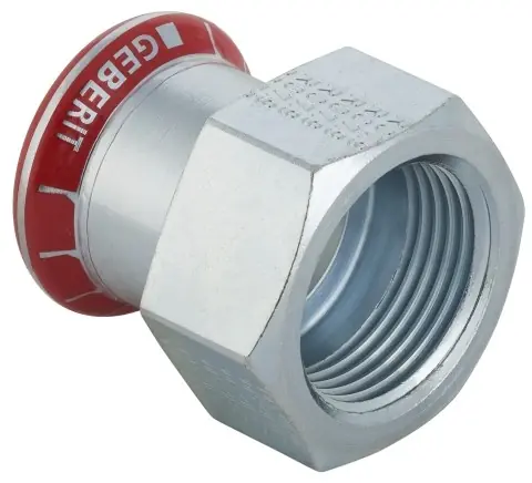Betrouwbaar Geberit Mapress, Schroefbus, recht, 1-delig, C-staal, met CIIR afdichtring, 35mm x RP1" (persmof x binnendraad)