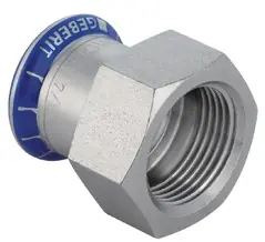 Koop Vandaag Geberit Mapress, Schroefbus, recht, 1-delig, RVS 316, met CIIR afdichtring, 12mm x RP3/8" (persmof x binnendraad)