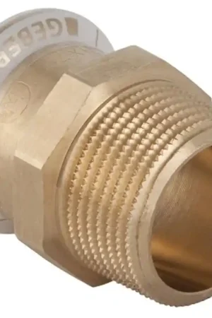 Actieprijs Geberit Mapress, Puntstuk, recht, 1-delig, brons, met CIIR afdichtring, 22mm x R3/4" (persmof x buitendraad)