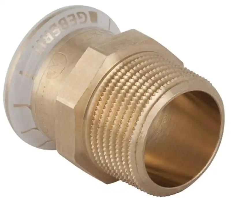Gecertificeerd Geberit Mapress, Puntstuk, recht, 1-delig, brons, met CIIR afdichtring, 28mm x R1.1/4" (persmof x buitendraad)