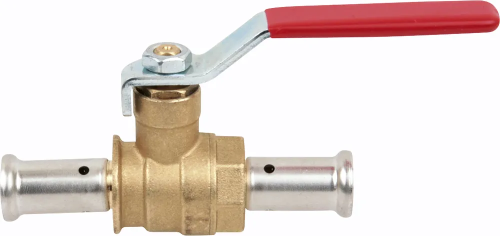 Henco BAP-H kogelkraan, recht, DN20 persmof x DN20 persmof, messing, bediening handgreep Favoriet