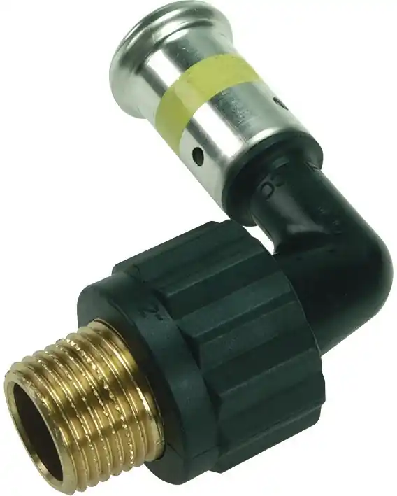 Aanbieding Henco knie koppeling 90gr 26mm x 3/4" kunststof GAS (pers x buitendraad) 5PKG-2605