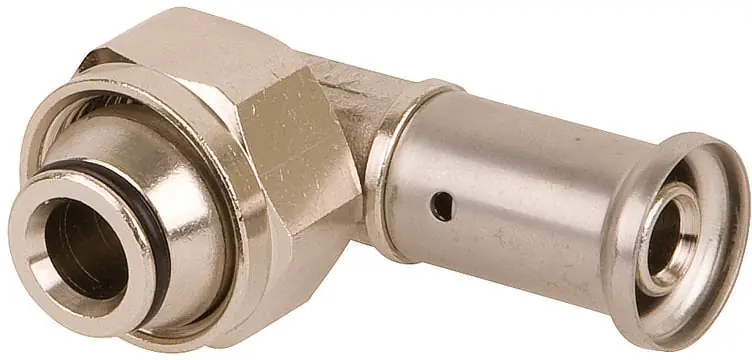 Uitverkoop Henco knie koppeling 90gr, 16mm x 3/4" messing (pers x euroconus - binnendraad) 33P-1605