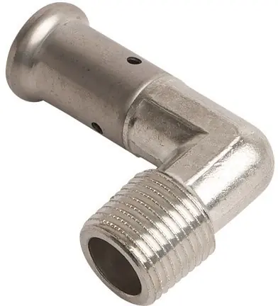 Bestel Nu Henco knie koppeling 90gr, 16mm x 3/8" messing (pers x buitendraad)