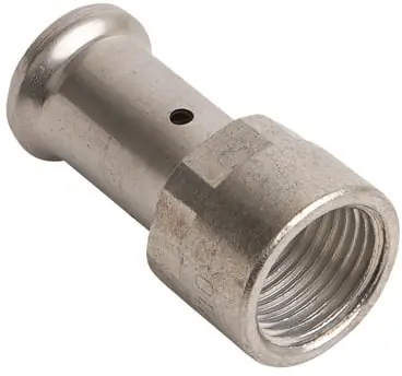 Henco rechte koppeling, schroefbus 16mm x 1/2" messing (pers x binnendraad) Populair