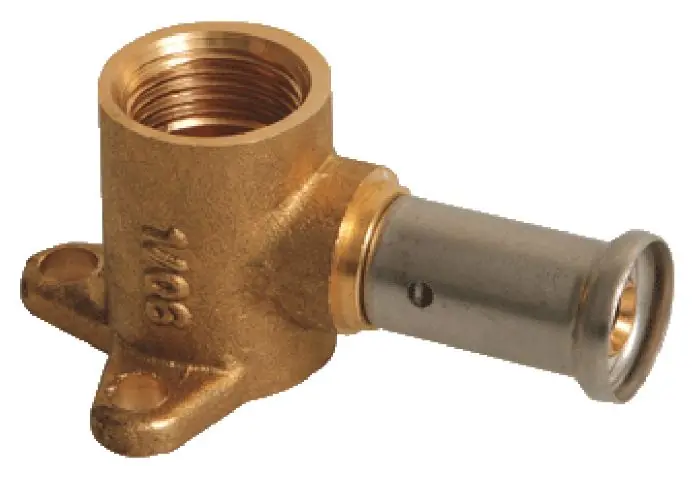 Gereduceerde Prijs Henco sanitair muurplaat messing 16 x 1/2 binnendraad (35mm) 2P1604K