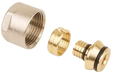 Henco Schroefkoppeling (3/4F) 16mm x 3/4" (compressiering x euroconus) DN8 max 10 bar EPDM onbehandeld messing recht EK16-2 Must-Have