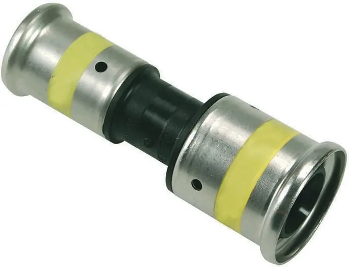 Henco rechte koppeling, verloopkoppeling 20 x 16mm kunststof GAS (pers x pers) Snelle Levering