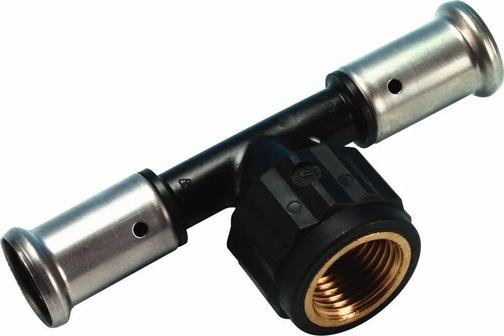 Henco T-stuk, 16mm x 1/2" x 16mm kunststof (pers x binnendraad x pers) Favoriet