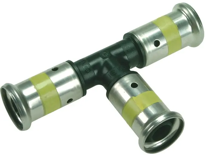 Henco T-stuk, 16mm x 16mm x 16mm kunststof, gas (pers x pers x pers) Beperkt Aanbod