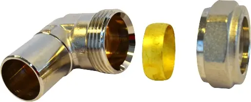 Gratis Retour Pentec Insteek knie 22mm knel, chroom