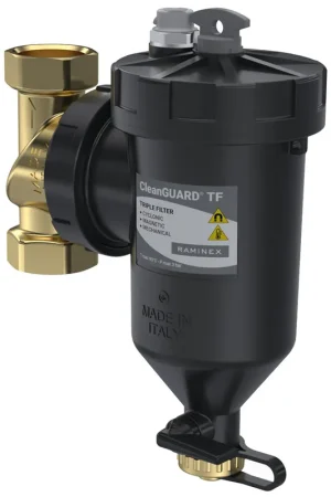 Finale Uitverkoop Raminex Clean Guard TF vuilafscheider 1" binnendraad DN25 voor CV-installaties 410063