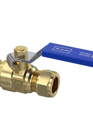 Raminex kogelkraan messing PTFE DN 15 knelring aansluiting 40mm/34mm 282302 Gratis Retour